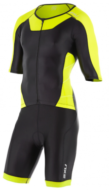2XU X-vent Sleeved Full Front Zip Trisuit zwart/geel heren 