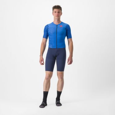Castelli PR 2 speed trisuit korte mouwen blauw heren 
