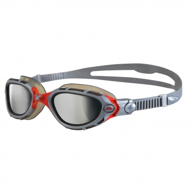 Zoggs Predator Flex zwembril grijs/rood - spiegellens