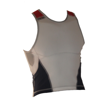 Ironman tri top mouwloos new olympic wit/blauw heren 