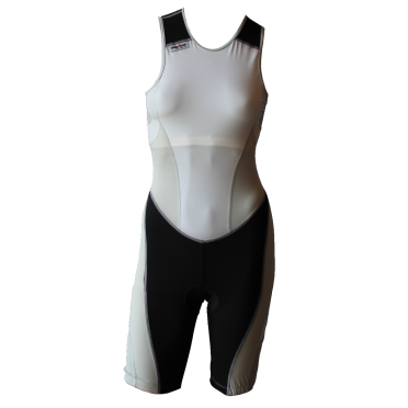 Ironman trisuit back zip mouwloos extreme suit wit/grijs dames 