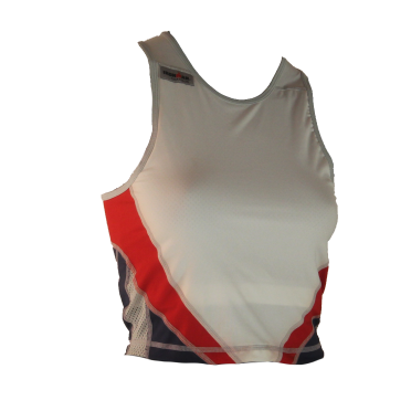 Ironman tri top mouwloos extreme wit/rood/blauw dames 