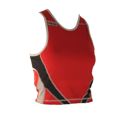 Ironman tri top mouwloos extreme rood/zwart dames 