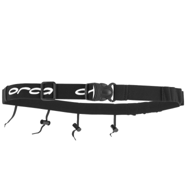 Orca Startnummerband met energie gel vakjes zwart 